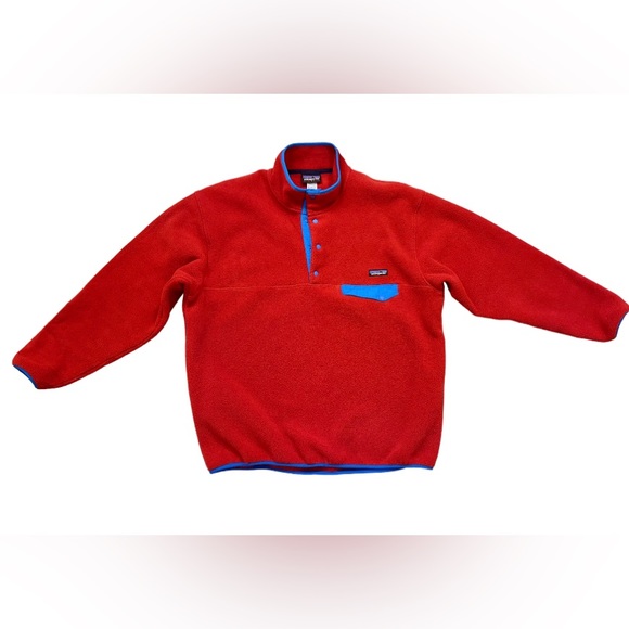 🔥 PATAGONIA synchilla reb blue pullover jacket men’s fleece pullover size large - Picture 7 of 13